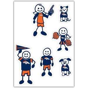 NFL Denver Broncos Small Family Decal Set for Cars and Windows